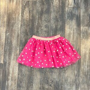 Girls' Pink Heart Tulle Skirt